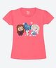 Wear Your Mind Cotton Disney Frozen Featuring Half  Sleeves Anna Elsa & Olaf Printed Tee - Hot Pink