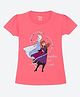 Wear Your Mind Cotton Disney Frozen Featuring Half Sleeves Anna & Elsa Printed Tee - Hot Pink