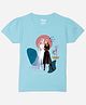 Wear Your Mind Cotton Disney Frozen Featuring Half Sleeves Anna & Elsa Printed Tee - Sky Blue