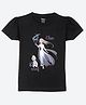 Wear Your Mind Cotton Disney Frozen Featuring Half Sleeves Olaf & Elsa Printed Tee - Black