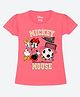 Wear Your Mind Cotton Mickey & Friends Featuring Half Sleeves Characters Printed Tee - Pink