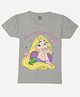 Wear Your Mind Disney Tangled Featuring Half Sleeves Rapunzel Printed Tee - Grey