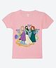 Wear Your Mind Cotton Disney Princesses Featuring Half Sleeves Characters Printed Tee - Pink