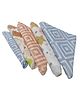 Trance Home Linen Super Soft Cotton Thin Malmal Face Towels Stars & Clouds - Pack of 5 pcs)