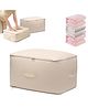 House of Quirk Double Layer Compression Packing Cubes for Suitcases, Luggage Organizer Bags for Travel (Extra Large, Beige)