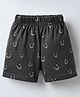 Ollypop Sinker Knee Length Shorts With Smile Print - Grey
