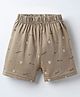 Ollypop Sinker Knit Knee Length Shorts With Vehicle Print - Tan