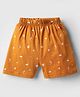 Ollypop Sinker Knit Knee Length Shorts With Tropical Theme Print - Bronze
