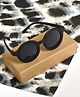 Mi Arcus Solid Polarized Round Sunglasses - Black