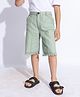 Taffykids Canvas Stitch Detailed Frayed Shorts - Green
