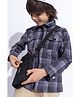 Taffykids Corduroy Full Sleeves Checked Shirt - Grey