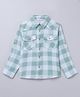 Taffykids 100% Cotton Full Sleeves Checked Shirt - Green & White