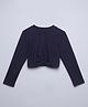 Taffykids Full Sleeves Cut Out Detailed Crop Top - Navy Blue