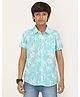 Zion Cotton Half Sleeves Tropical Theme Printed Shirt - Aqua Blue