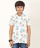 Zion Cotton Half Sleeves Cars Printed Shirt - Off White