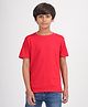 Zion Single Jersey Half Sleeves Solid Tee - Red