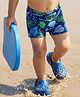 Babyhug Water Repellant Swimming Trunk With Sea Life Theme - Navy Blue