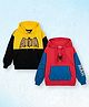 Nap Chief Pure Cotton Pack Of 2 Full Sleeves Spider Man & Batman Printed  Oversized Hoodies - Yellow & Red