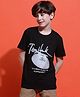 Lil Tomatoes Cotton Half Sleeves Skate Theme Printed Tee - Black
