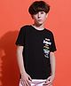 Lil Tomatoes Cotton Half Sleeves Typography Printed Tee - Black