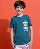 Lil Tomatoes Cotton Half Sleeves Typography Printed Tee - Teal