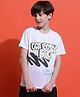Lil Tomatoes Cotton Half Sleeves Get Ready Bro Text Printed Tee - White