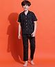 Lil Tomatoes Cotton Jersey Knit Half Sleeves Camouflage Printed Coordinating Shirt & Pajama Set - Charcoal Grey