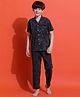 Lil Tomatoes Cotton Jersey Knit Half Sleeves Camouflage Printed Night Suit Set - Charcoal