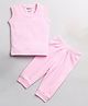 MOONKIDS Cotton Blend Sleeveless Solid Thermal Inner Wear Vest Set - Pink