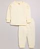MOONKIDS Cotton Blend Full Sleeves Ribbed Thermal Inner Wear Set - Lemon