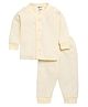 MOONKIDS Cotton Blend Full Sleeves Solid Thermal Inner Wear Set - Butter