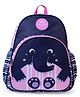 Faber Castell School Backpack with Elephant Print Navy Blue - Height 11.8 Inches