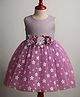 Mark & Mia Knit Sleeveless Party Dress With Floral Foil Print & Corsage - Plum