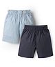 Rikidoos Cotton Pack Of 2 Striped Boxers - Navy & Sky Blue
