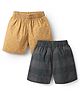 Rikidoos Cotton Pack Of 2 Dots Printed & Checked Boxers - Mustard & Green