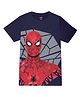 Wear Your Mind Cotton Blend Marvel Avengers Featuring Half Sleeves Spider Man Character Printed Tee - Navy Blue