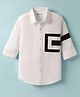 Kookie Kids Poplin Woven Full Sleeves Shirt With Patch Detailing - White