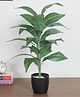 Arick Decor 2.2Ft Artificial Green Croton Plants|26 Leaves With Basic Black Pot