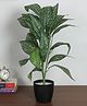 Arick Decor 2.2Ft Artificial White Croton Plants|26 Leaves With Basic Black Pot