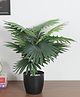 Arick Decor 1.8Ft Artificial Fan Palm Plants with Basic Black Pot | 12 Leaves