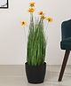 Arick Decor 2.7Ft Artificial Real Touch Imported Allium Grass & Flowers Plant with Pot| Party, Wedding and Home Decor