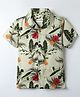 Kookie Kids VIscose Rayon Woven Half Sleeves Resort Collar Shirt With Floral & Leaf Print - Multicolor