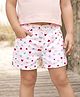 Babyhug Twill Mid Thigh Shorts With Heart Print - White
