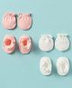 Ben Benny 100% Cotton Knit Mittens & Booties With Polka Dots Print Pack Of 2 - Pink & White