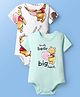 Babyoye Disney Interlock Knit Half Sleeves Onsies with Winnie The Pooh Print Pack of 2 - White & Light Green