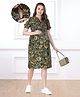 Bella Mama Woven Half Sleeves Floral Printed Maternity Dress - Dark Green