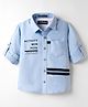 Rikidoos Full Sleeves Typography Printed Shirt - Blue