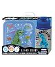 Hot Focus Lunch Box & Water Bottle Set with Dinosaur Print - Blue