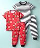 Kidi Wav Cotton Pack Of 2 Half Sleeves Striped & Gifts Printed Tees With Coordinating Pants Set - Multi Colour