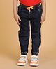 Tales & Stories Lycra No Rules Text Printed Slim Fit Joggers - Dark Blue